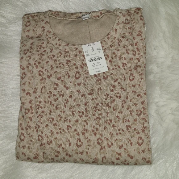 J. Crew Leopard Puff-sleeve Sweatshirt in Cloudspun Fleece | Large - Picture 6 of 6